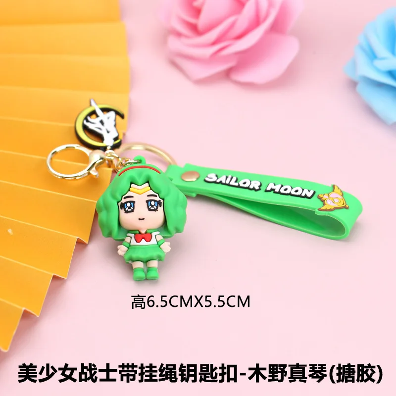 Anime Sailor Moon Keychain Luna Artemis Action Figure Tsukino Usagi Hino Rei Pendant Key Chain PVC Collection Model Toys Gifts view 4