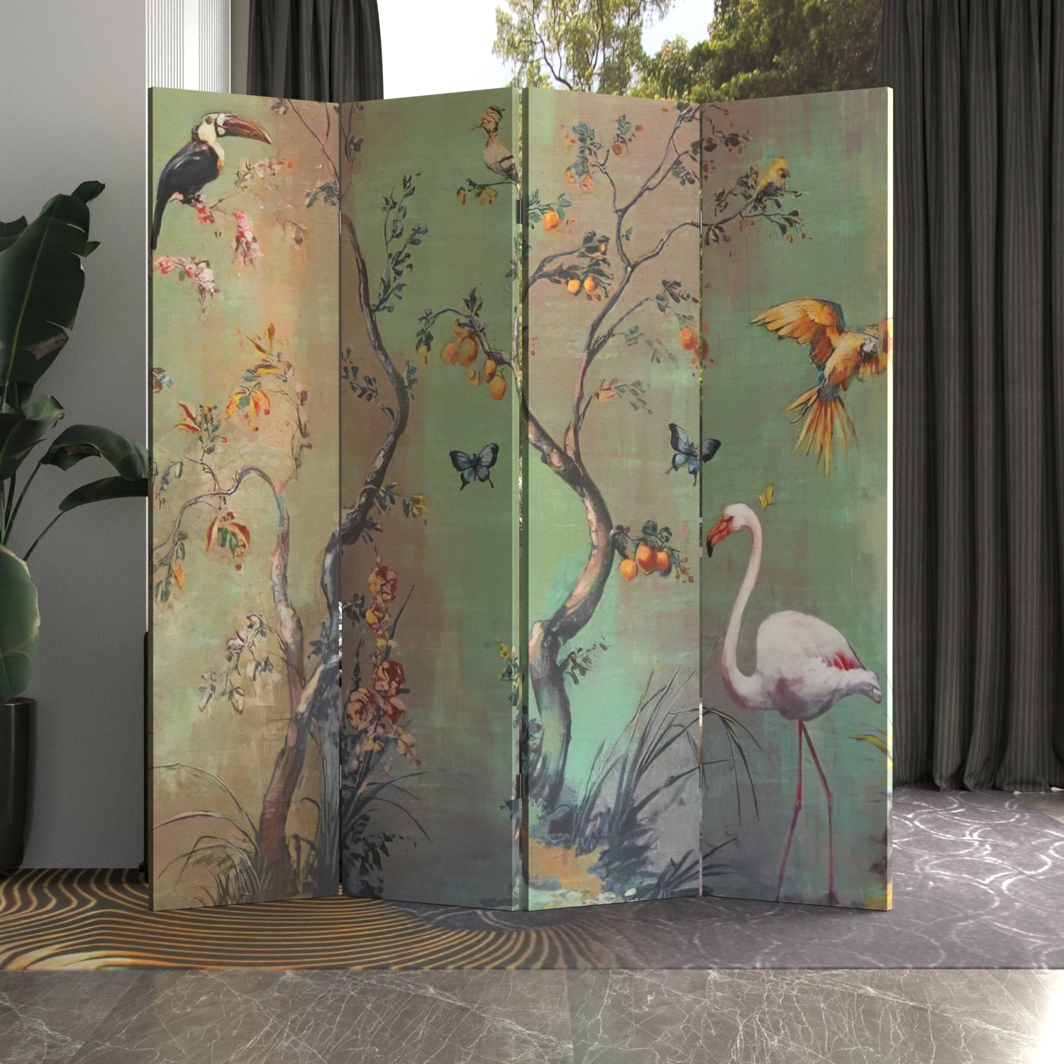 

Customizable American screen partition living room house partition artifact block the background
