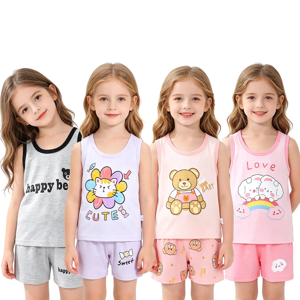 Summer Clothing Baby Boy - Letnie piżamy dziewczęce zestawy dziecięce ubrania