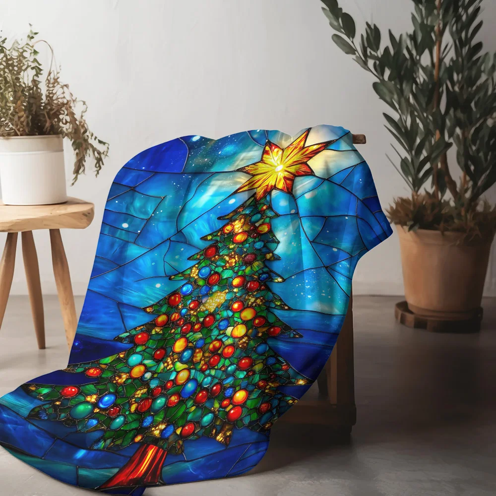 

Tuniu Christmas Tree Fleece Blanket Cozy Throw Sofa Bed Bedroom Decoration Gift