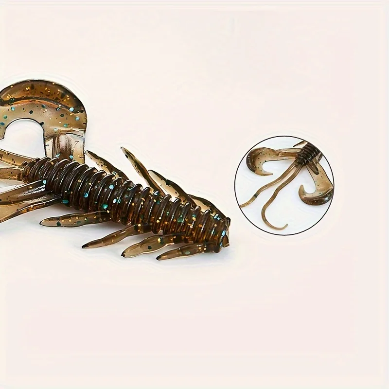 10 Stück 10 cm/3,7 cm große, simulierte Garnelen-Angelköder aus Silikon, schwimmender Wobbler-Angelköder aus weichem TPE-Material, Angelzubehör – Detail 10