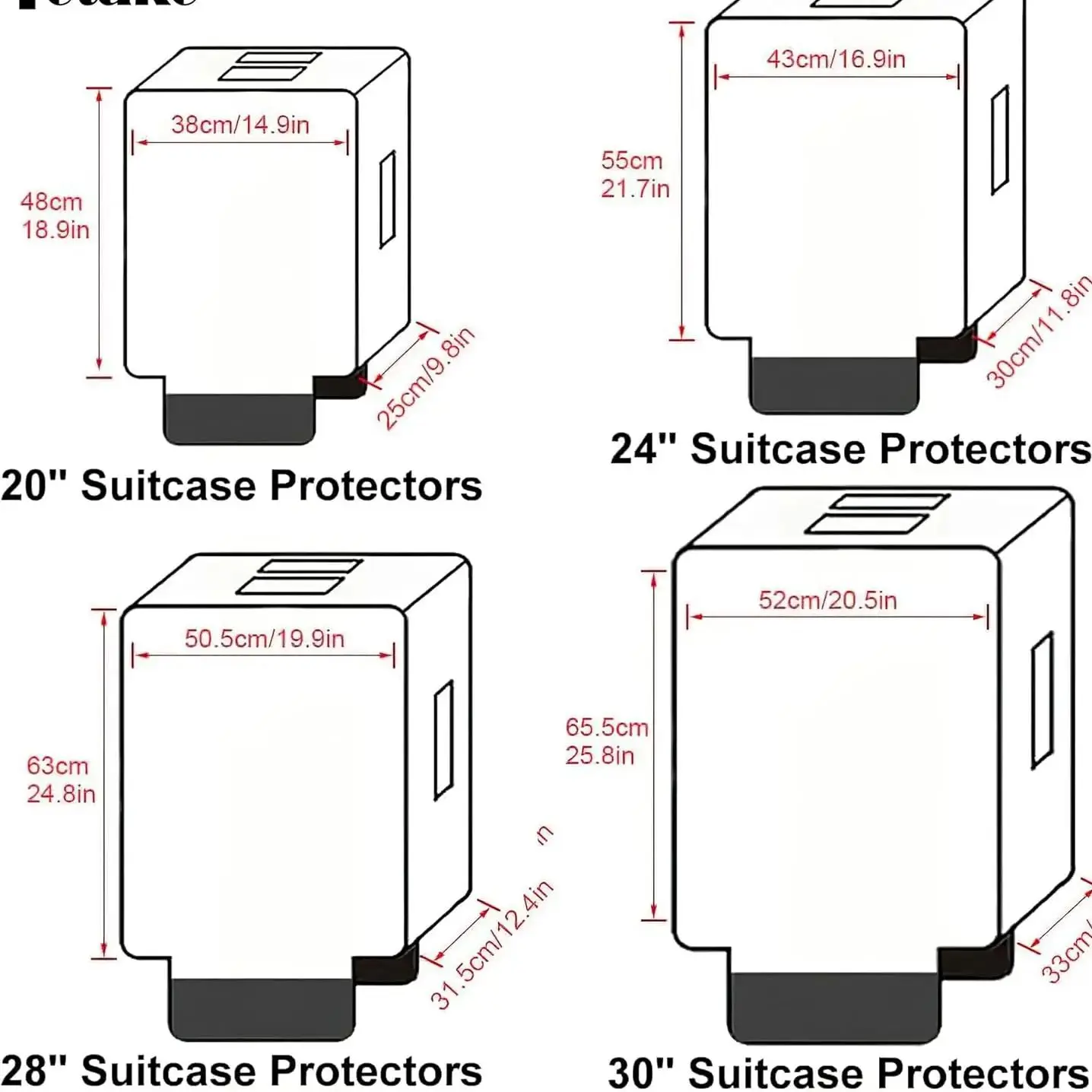 Transparent Pvc Luggage Protective Cover Wheeled Luggage Protective Cover Wear-Resistant Outer Cover Transparent Protective