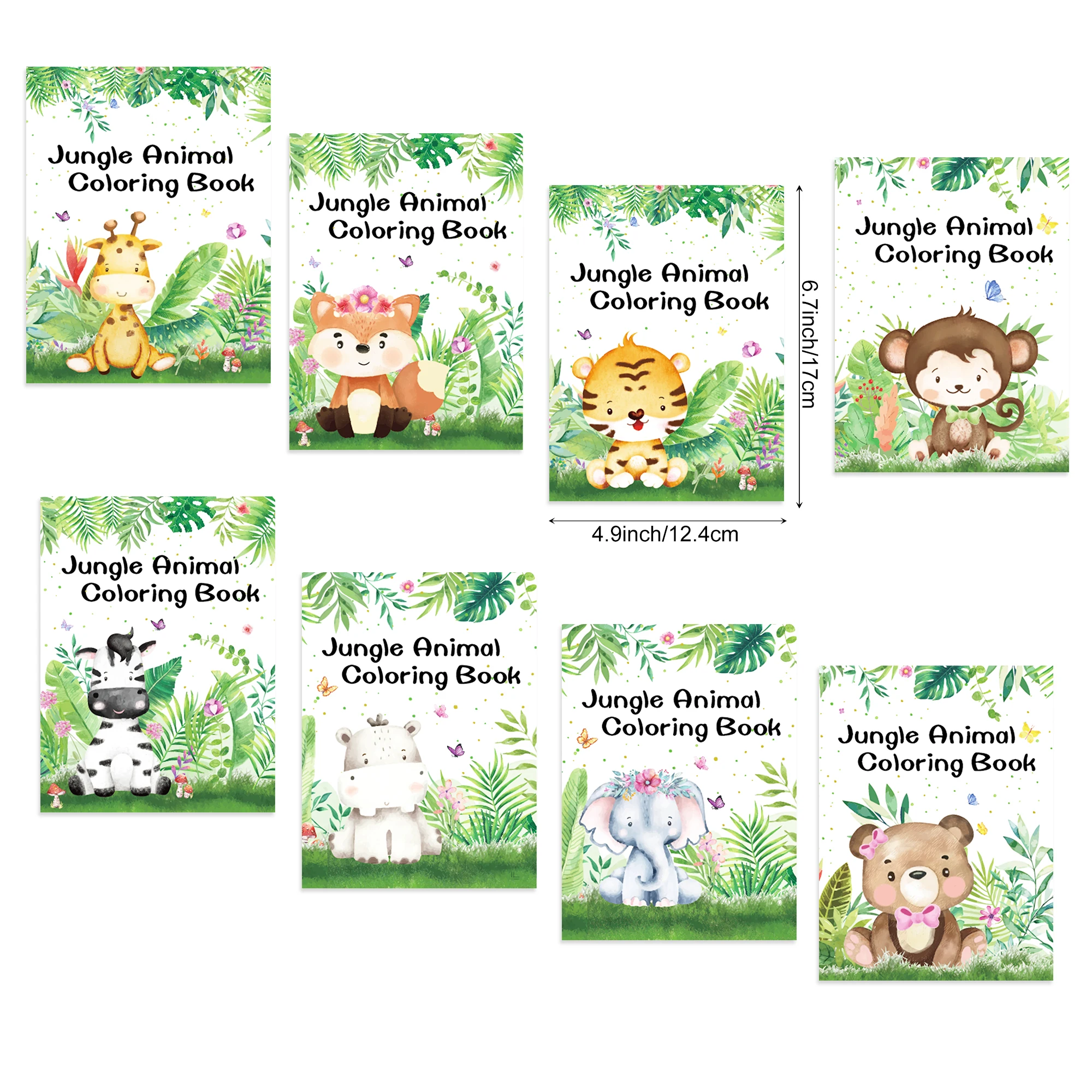 16pcs Cartoon Jungle Safari Animals Graffiti Painting Book Kids Coloring Picture Books Birthday Party Gifts Drawing Notebook