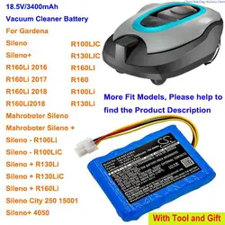 3400mAh Battery for Gardena R100Li, R130Li, R160Li 2016/2017/2018,Mahroboter Sileno, Sileno +,R100LIC,R130LIC,