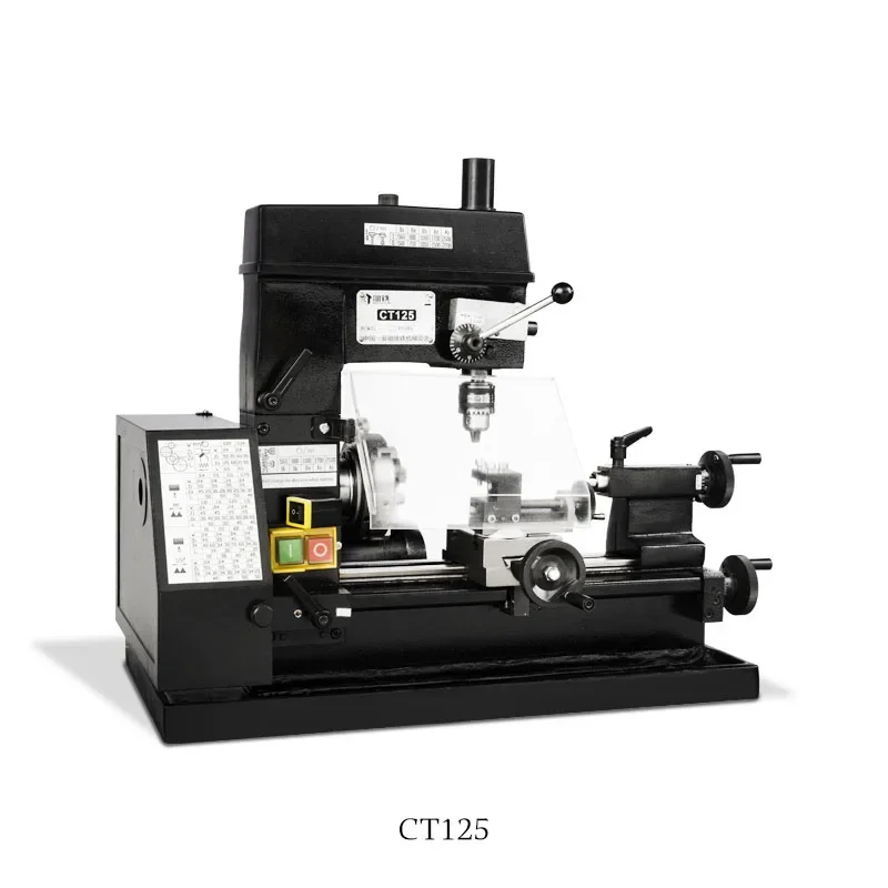 CT125 Mini Lathe Drilling and Milling Machine Mini Lathe Teaching Tool Multi-tool Lathe Machine 220V