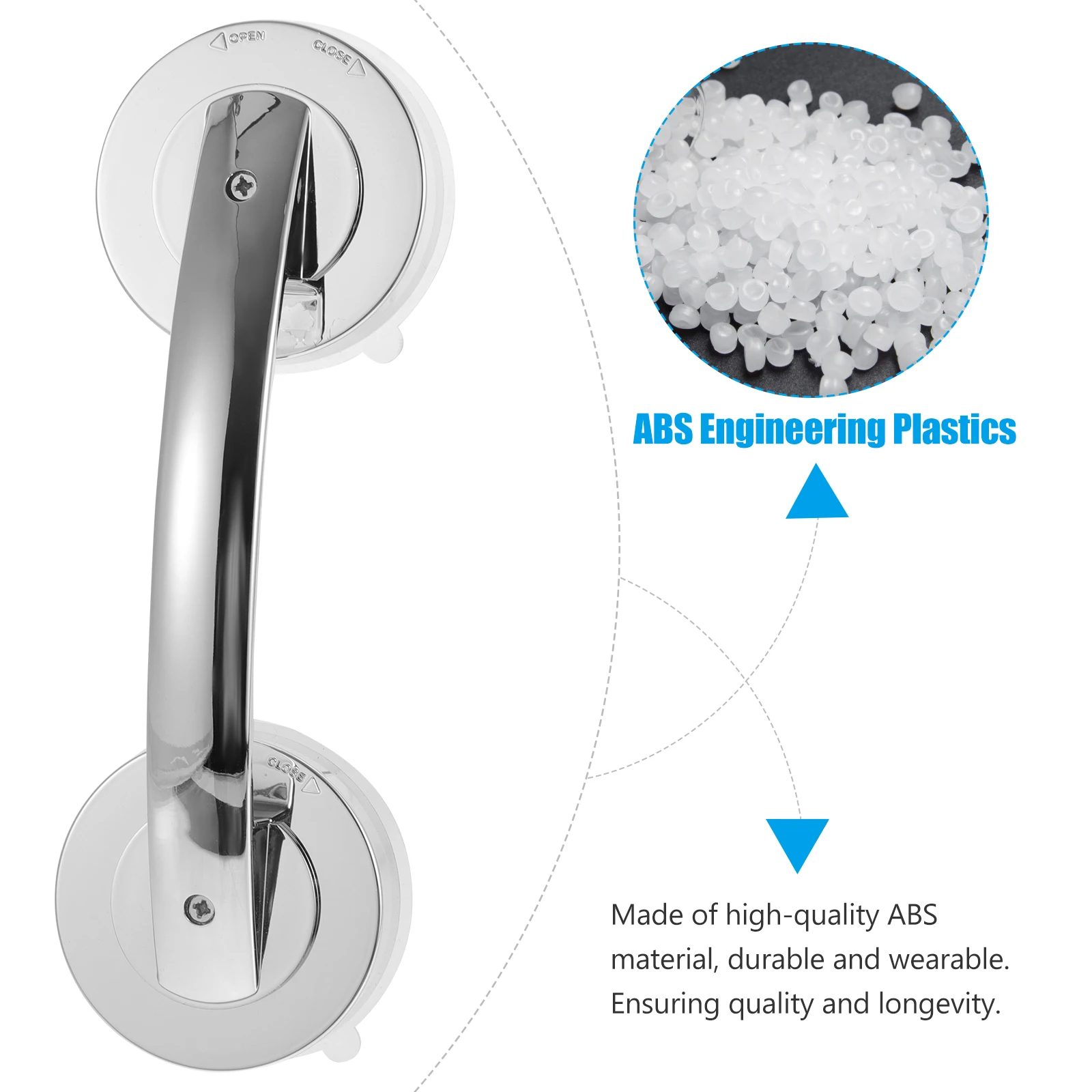 

2 Pcs Heavy Duty ABS Plastic Door Handles for Elderly Strong Suction Cups Glass Doors Windows Drawers Furniture Handles Non