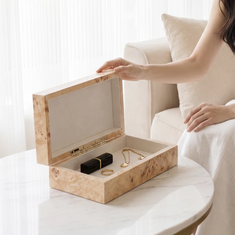 Wooden Jewelry Storage Box Large Capacity Jewelry Boxes Table Watch Bracelet Storage Box Multifunctional Luxury Organizer Case
