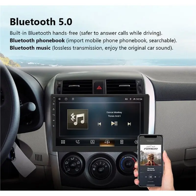 Y45A-Car Radio Wireless Auto For Transit Fiesta Focus Galaxy Mondeo 4GB+ 32GB 7" Multimedia Video Player DSP GPS view 5