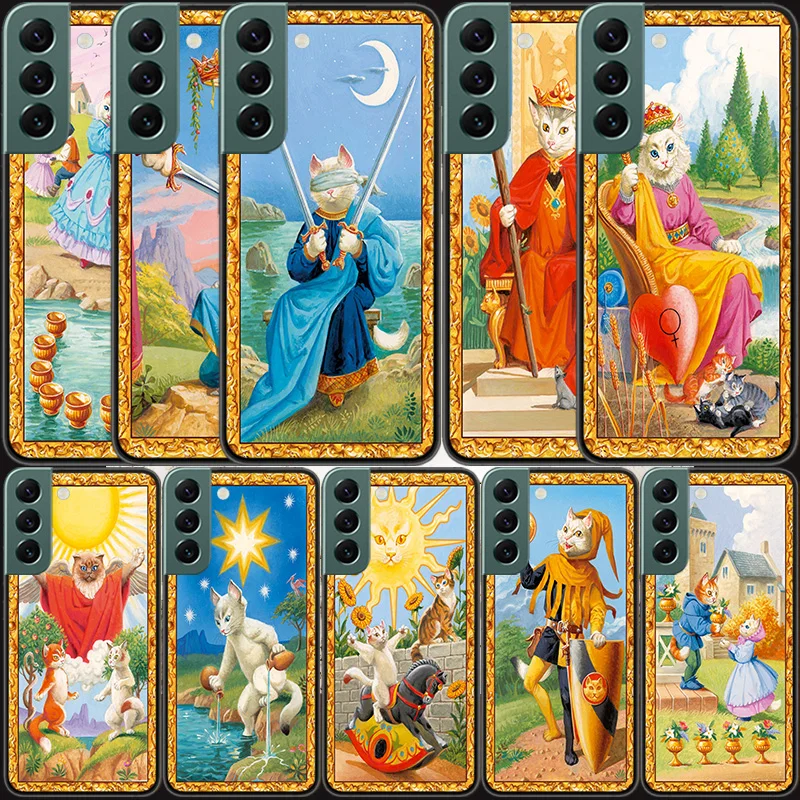 Tarot Divination Cat Phone Case For Samsung S8 Galaxy Note 20 Ultra 10 Lite 9 8 M12 M21 M30S M31 M32 M51 M52 J8 J6 J4 Plus A90 C