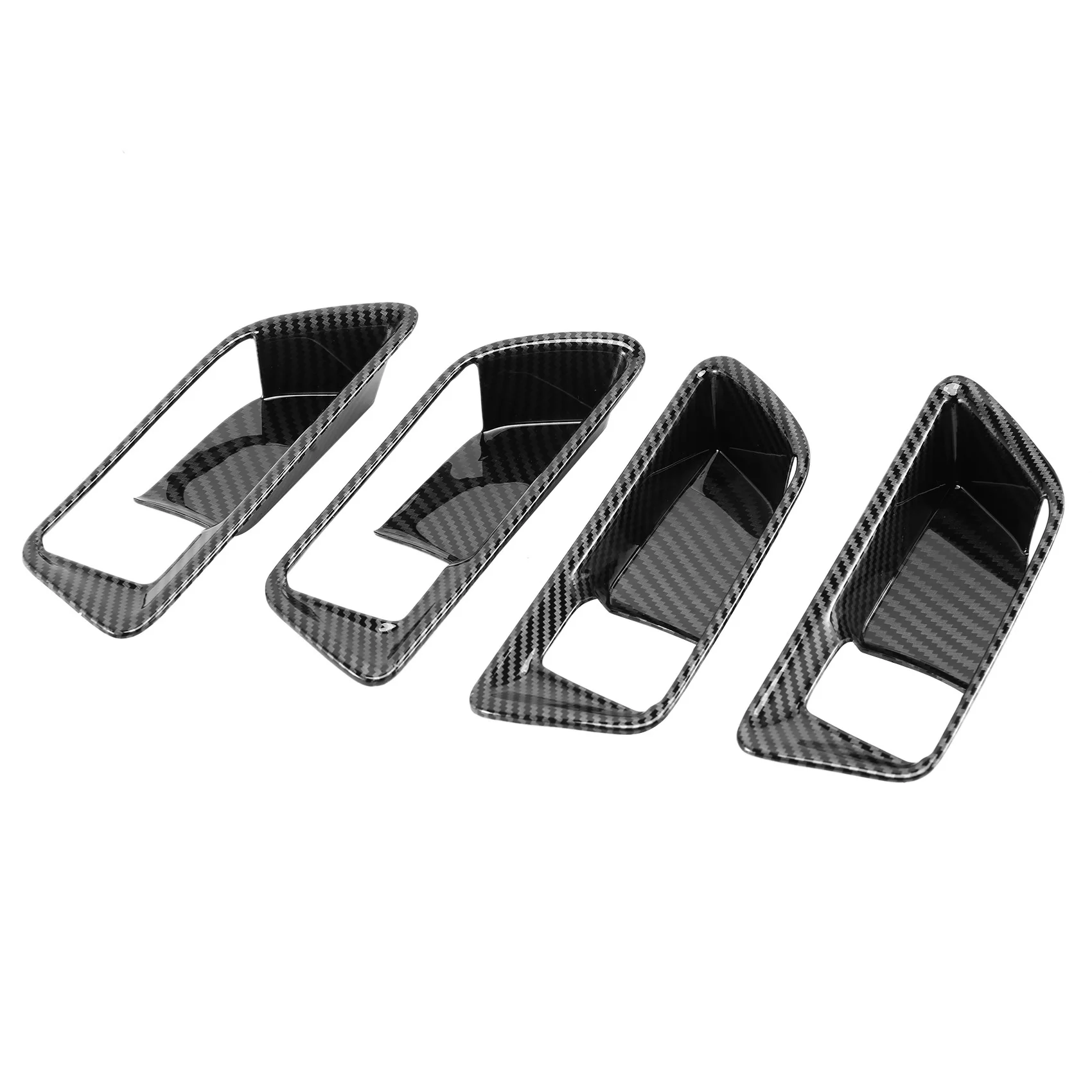 4Pcs/Lot Carbon Fiber Car Door Handle Cup Bowl for Toyota Harrier Venza XU80 2020 2021 2022 Inner Door Handle Bowl Cover RHD