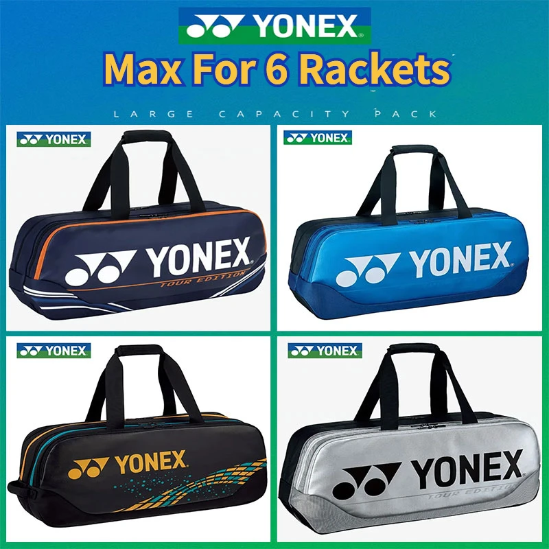 

YONEX-Backpack for Men and Women, Badminton and Tennis,Square Bag,Max for 6 Rackets, Large Capacity Competition Strap,Sports Bag