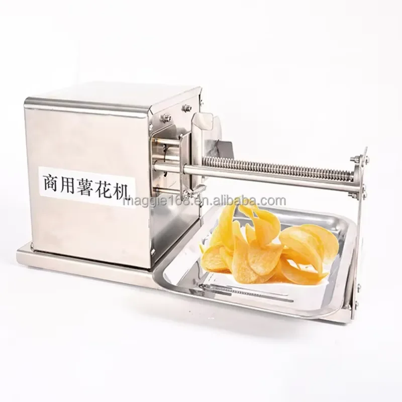 2026 Multifunctional Electric Potato ChipsRotary Slicer Vegetable Cutting Machine Potato Cutting Slicing Machine