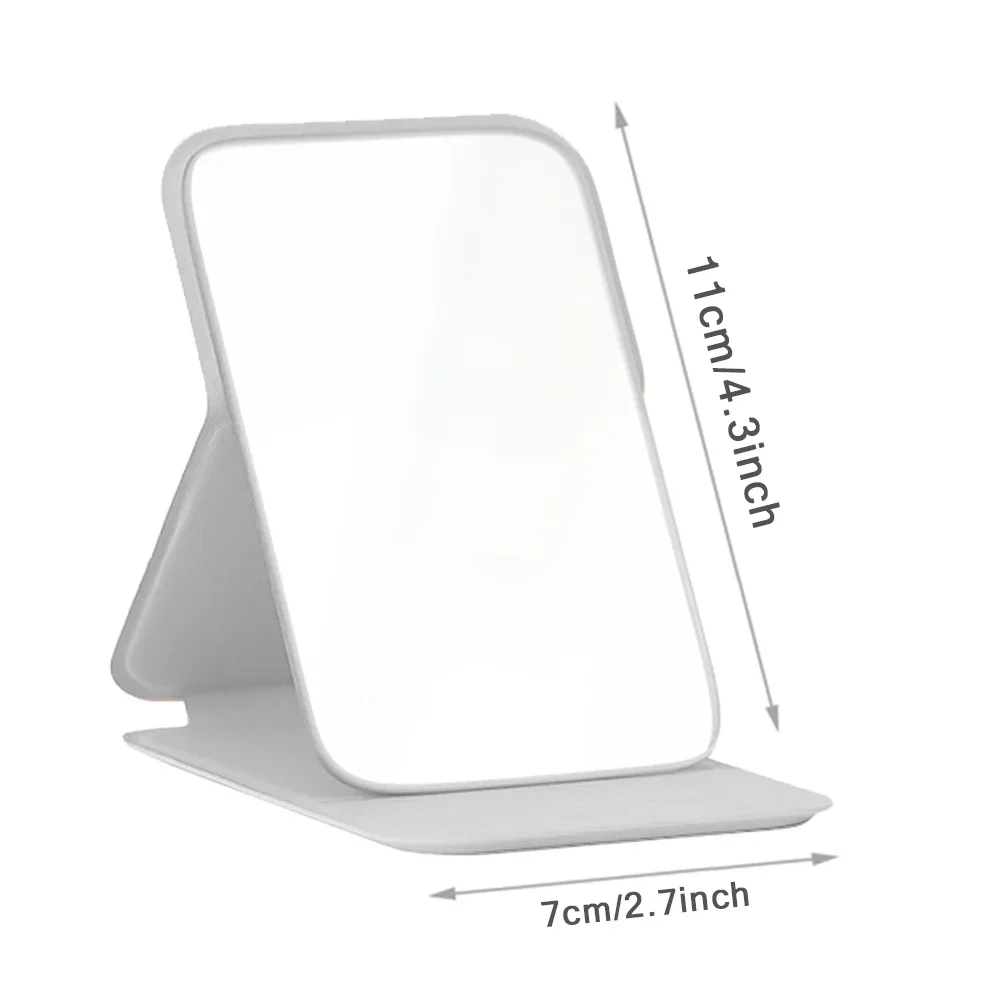 Portable Desktop Makeup Mirror Foldable Cosmetic Mirror Beauty Tool Travel Accessories Leather Protect Cover Eras Letter Pattern