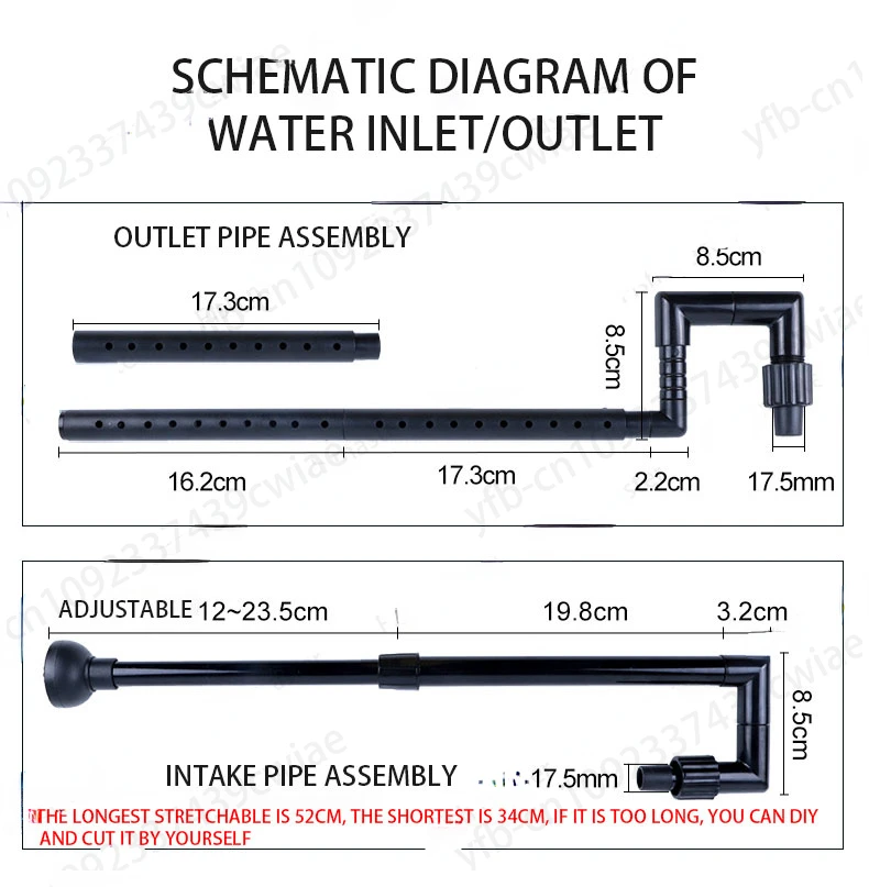 Fish tank external biochemical filter, fish tank filter barrel, aquarium external silent grass tank filtration system