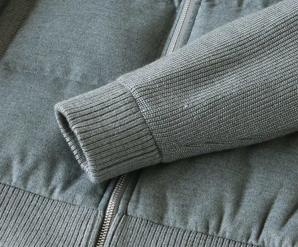 Italian Sle ZZ Autumn Winter New Men's Busin Casual Knitted Patchwork down Jaet Stand Collar All-Match Lightweight Coat