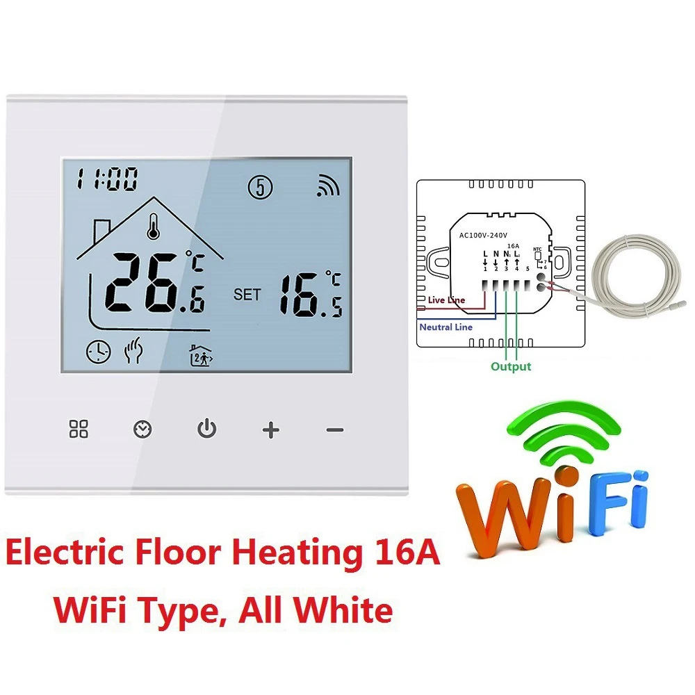 MINCO HEAT M4A Warme Vloer Thermostaat Tuya WiFi 3A 16A Elektrische/Gas Boiler/Water Verwarming Temperatuurregelaar 1PC