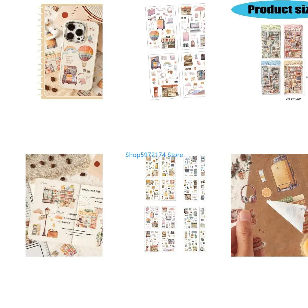 Y3NB Bullets Journals Decal PET Travel Scrapbooking Sticker Decorative Sticker for DIY Craft Journaling Scrapbooks