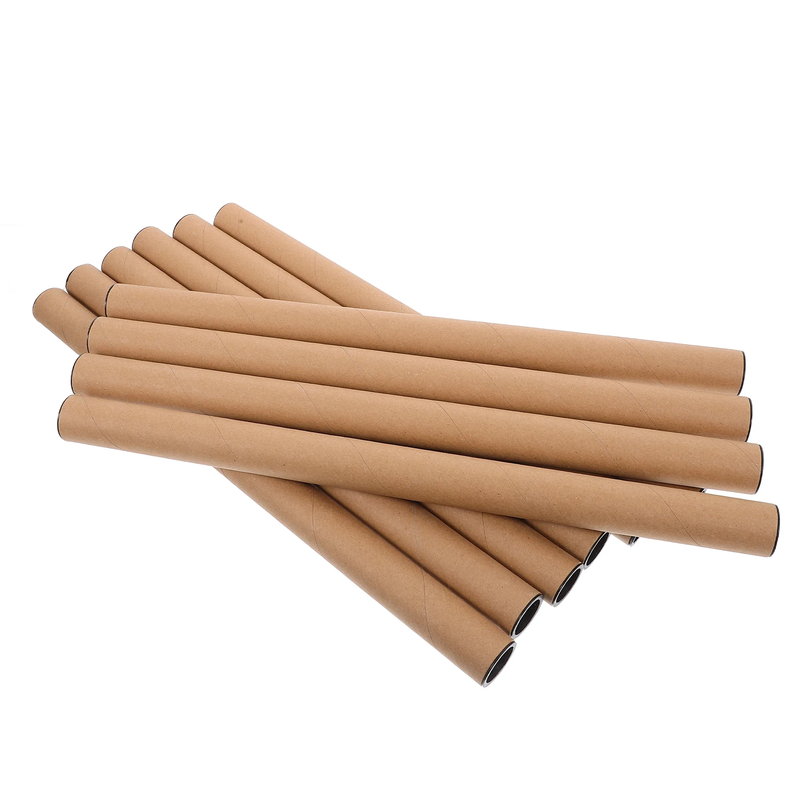 

10pcs Kraft Paper Mailing Tubes 25mmx400mm Brown Cardboard Poster Storage Case Artwork Graphics Files Transport