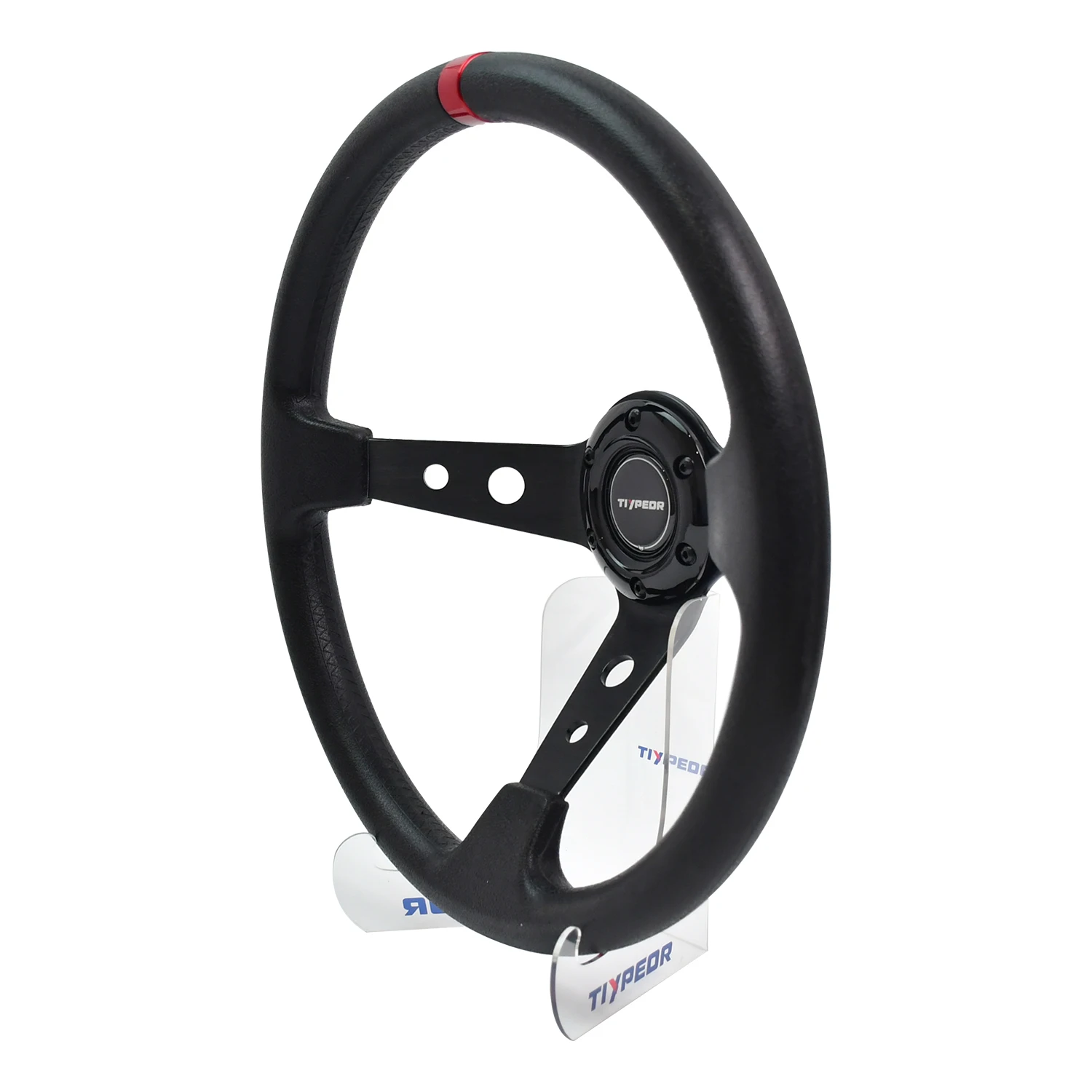

350mm PU Leather Racing Steering Wheel for Sports Car Modified Car Wheel with 6-Bolt Base
