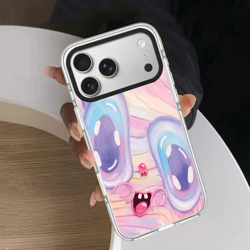 Cartoon Big Eyes Cheeks White Border Magnetic Impact Phone Cover for IPhone 12 13 14 15 16 17 Pro Max Case for IPhone 17 Air