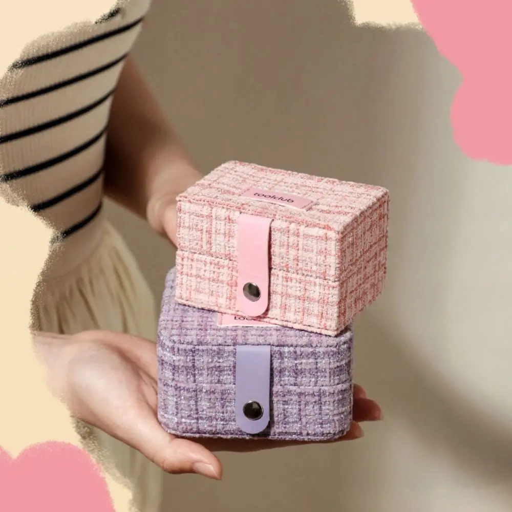 PU Leather Jewelry Packing Bag Rings Necklace Bracelet Jewelry Display Box Organizer Jacquard Fabrics Earrings Storage Case
