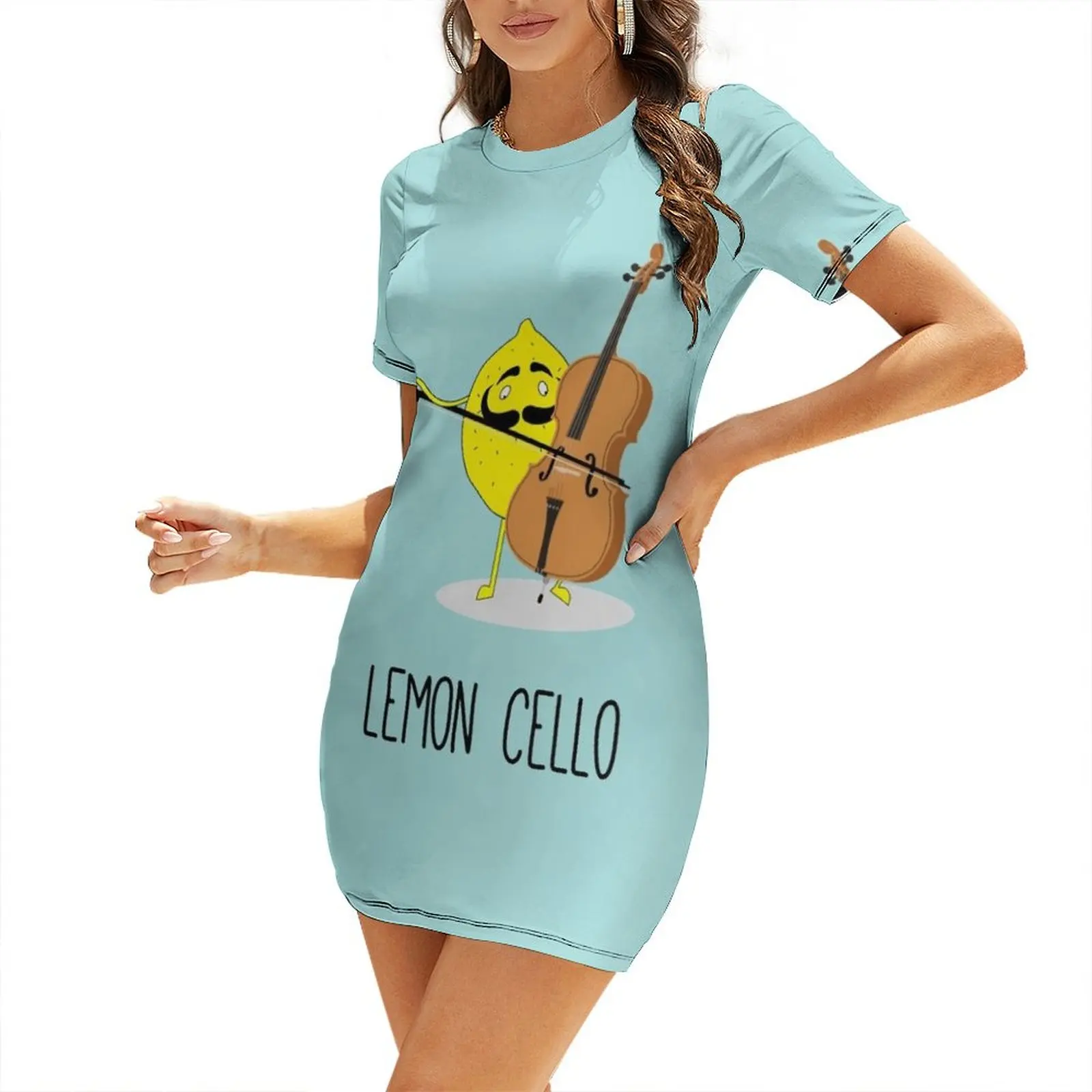 Lemon cello Short Sleeved Dress dress women summer luxury evening dresses 2025 loose summer dress