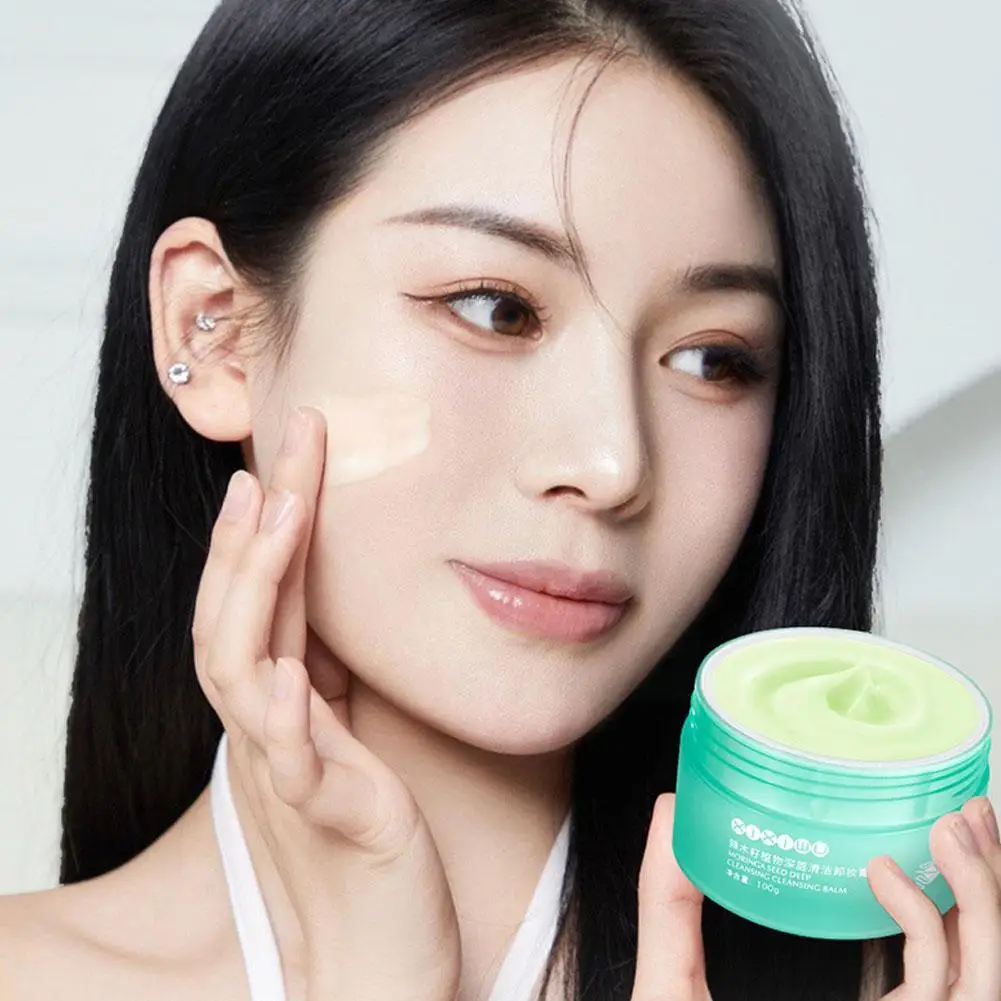 Makeup Remover Cream Moringa Seed Deep Cleaning Balm No Cleansing Remover Gentle Makeup Stimulation Pores Face Shrink O5W2