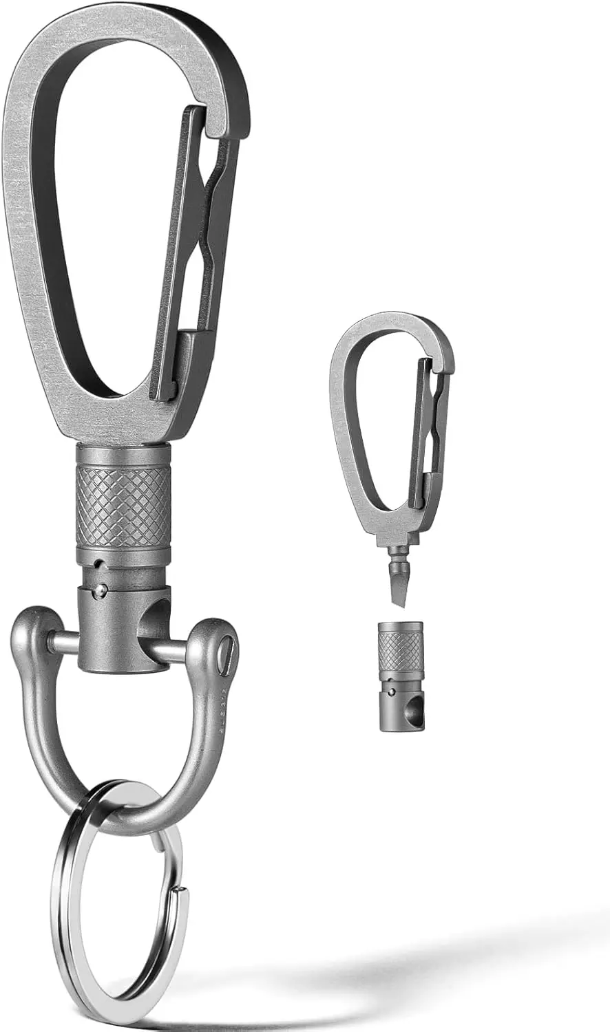

Quick Release Keychain,Titanium Carabiner Keychain Clip,Detachable Swivel Key Clip,Car Key Chain Men Key Ring Holder
