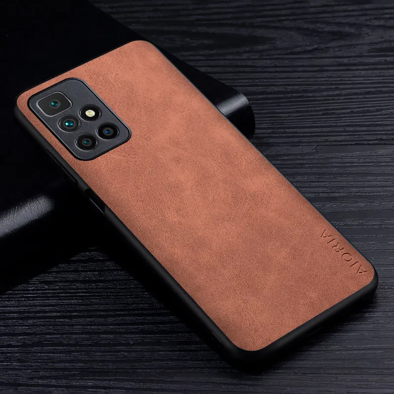 Premium PU Leathe Phone Case for Xiaomi Redmi 10 5G Scratch-Resistant Solid Color Cover for Xiaomi Redmi 10 2022 Case