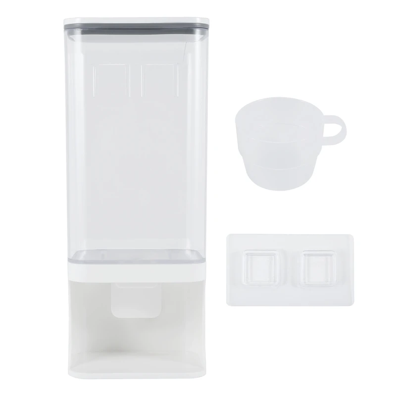 FO-Wall-Mounted Dry Food Dispenser, Transparent Plastic, Dry Food Dispenser, Dry Food Fruit Storage Box