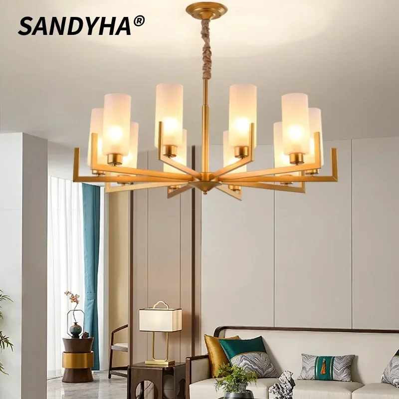 SANDYHA بسيط الرجعية ديكور المنزل الثريا لغرفة المعيشة غرفة نوم طاولة طعام LED تركيبة إضاءة مصباح معلق الإنارة