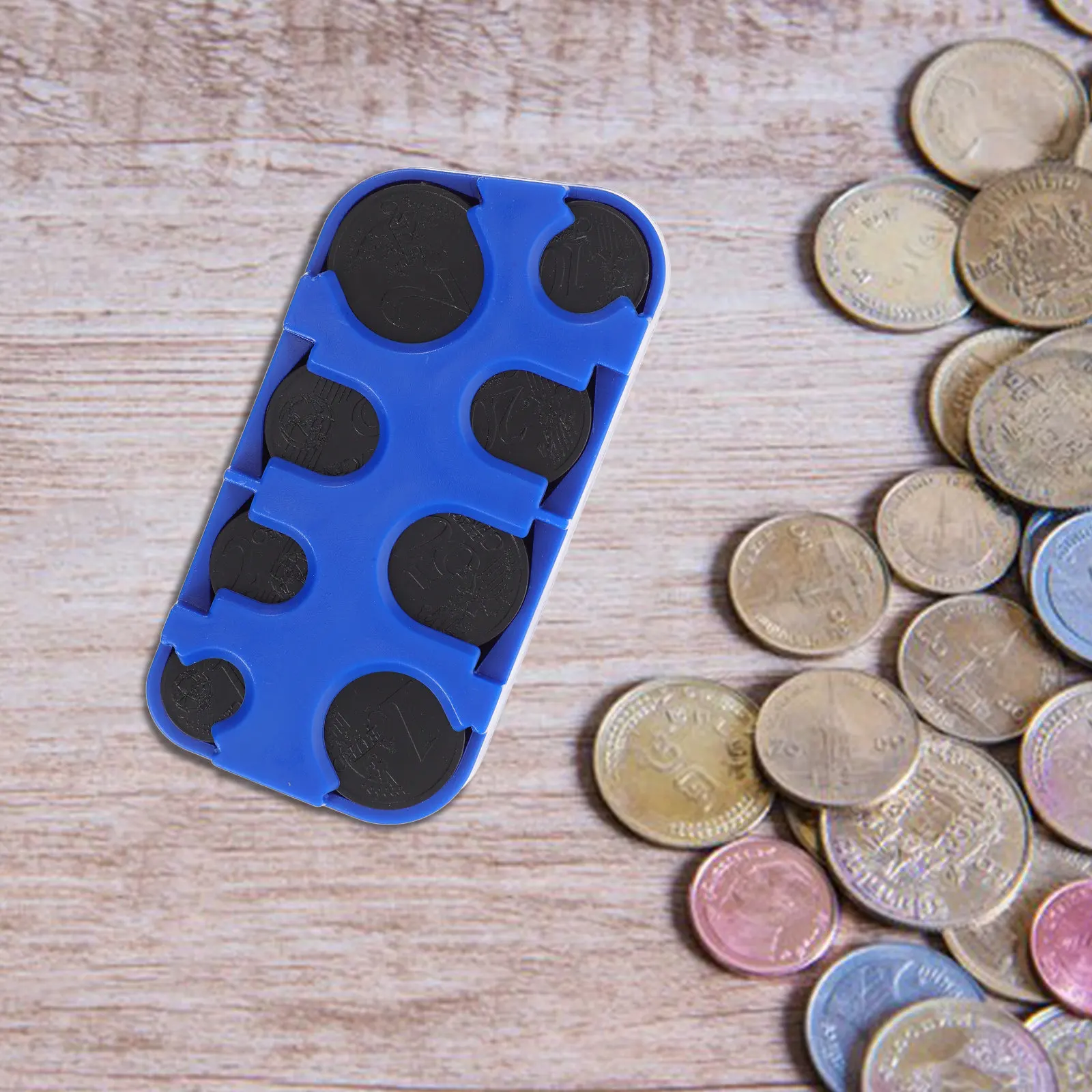 

Стильный компактный органайзер для хранения монет: для разных валют и стран, с легким доступом, портативный футляр для демонстрации монет, идеально подходит для автомобильного держателя для стаканов