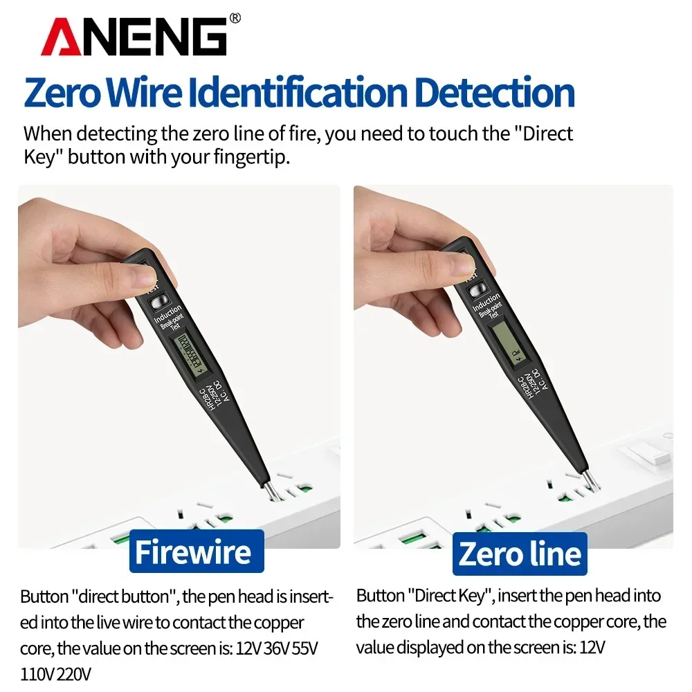ANENG Mini Voltage AC Tester Screwdriver VD500 Portable 12-250V Sensitivity Pen Style Electric Indicator Inductive Detector Pen