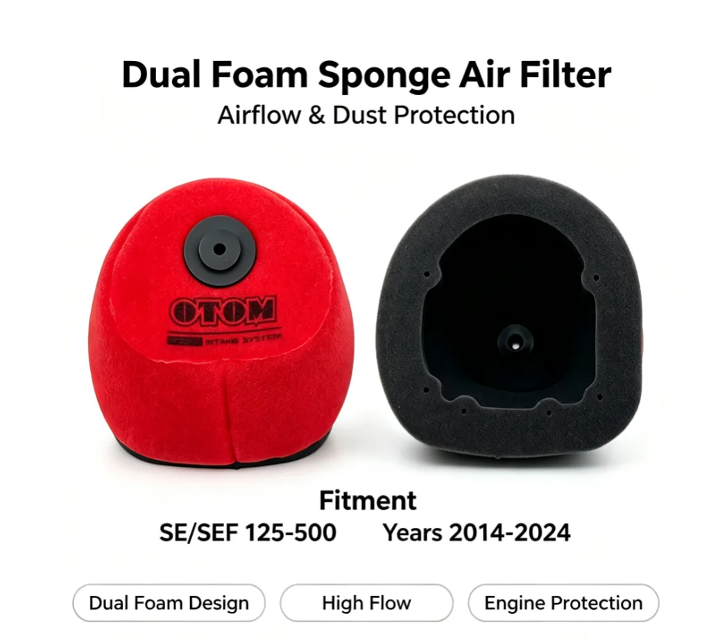 Dual Foam Reusable Washable Air Filter Sponge For Sherco SE SEF 125‑500 2014‑2024 Off‑Road Dirt Bike Replacement Element