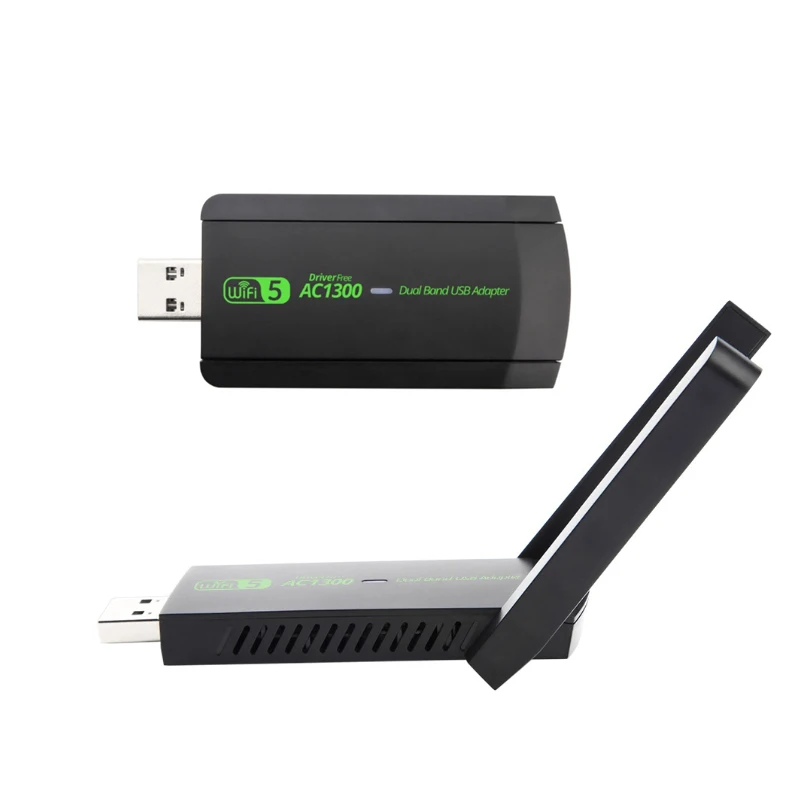 Dual band 2.4G5.8G wireless network card Transmit/Receive WiFi Wireless USB Adapter 1300M WIFI signal reception External Antenna