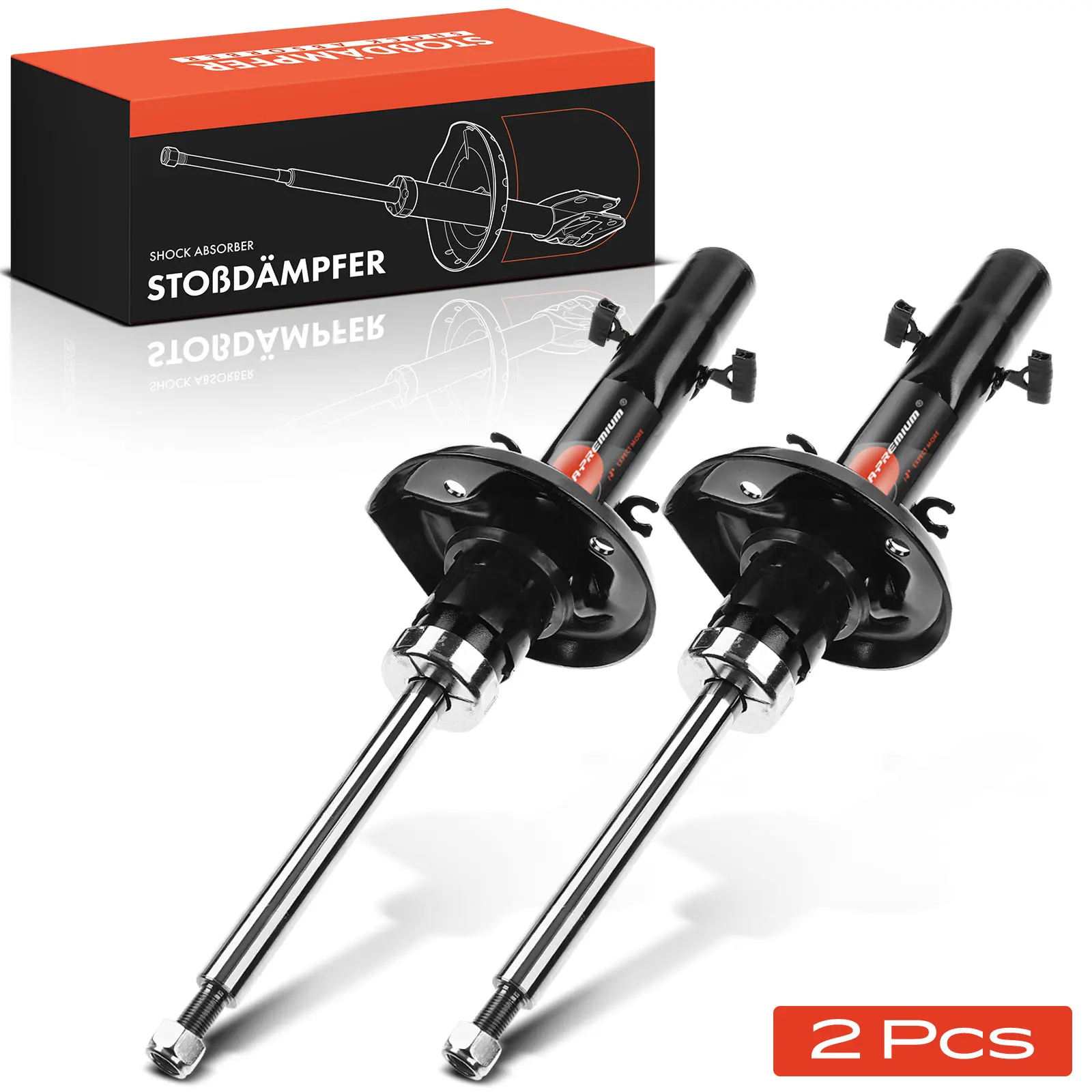 Frankberg 2x schokdemper vooras voor VW Golf Audi A3 Seat Leon Toledo Skoda Octavia 1996-2013 3348812 315087 E4858 200954