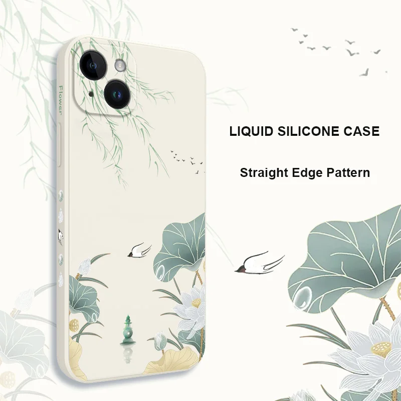 Lotus Pavilion Phone Case For iPhone 17 17 Air 16 16e 15 14 13 12 11 X XR XS Plus Pro Max Mini Silicone Cover