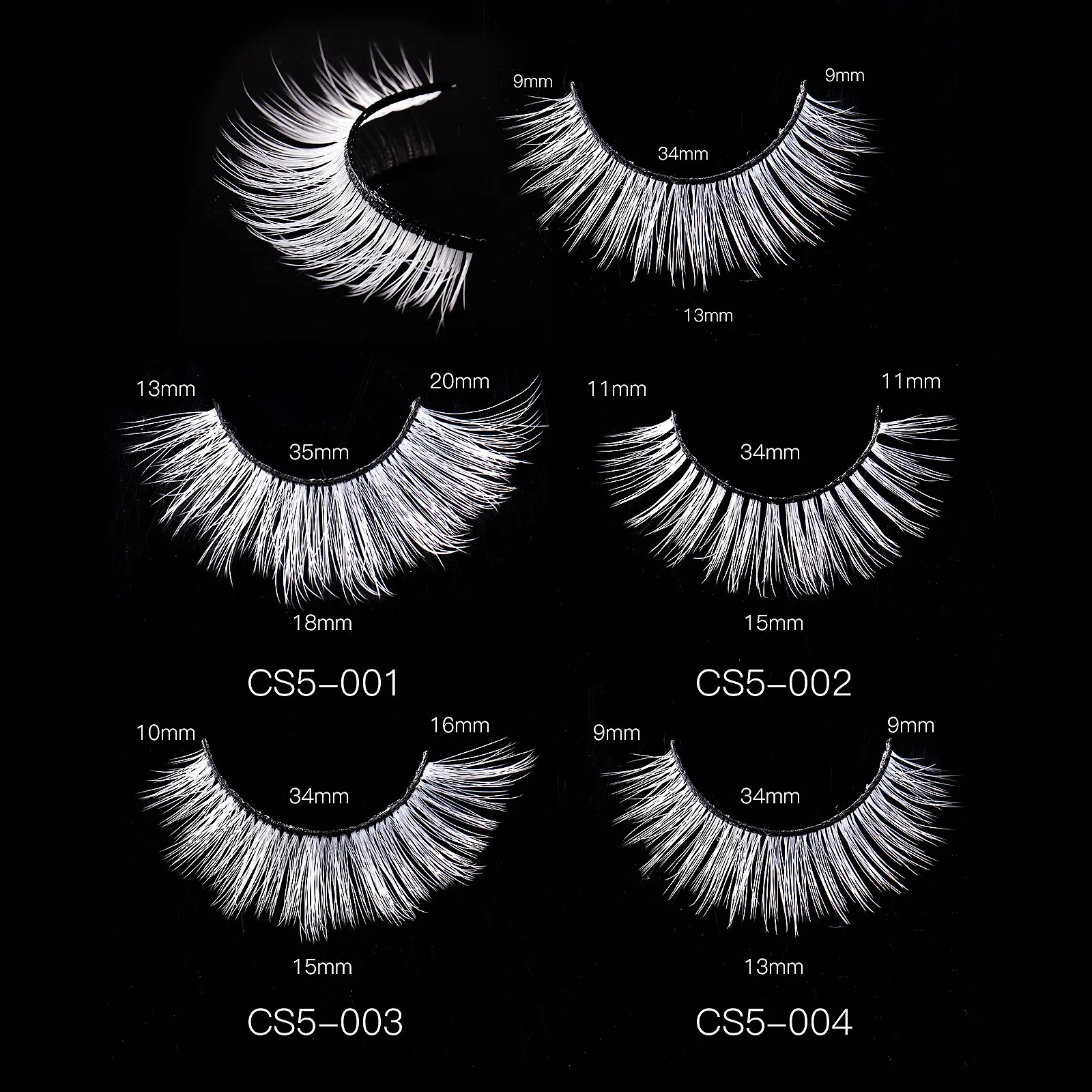 New white 3 pairs of false eyelashes, vacation style, stage makeup, cosplay, party, natural, lightweight, ultra light, reusable