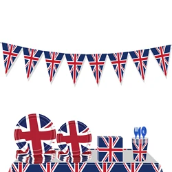 Union Jack Bunting Pendant Flags British Banner Fabric Flag Decoration For Birthday Wedding Party National Day Celebration