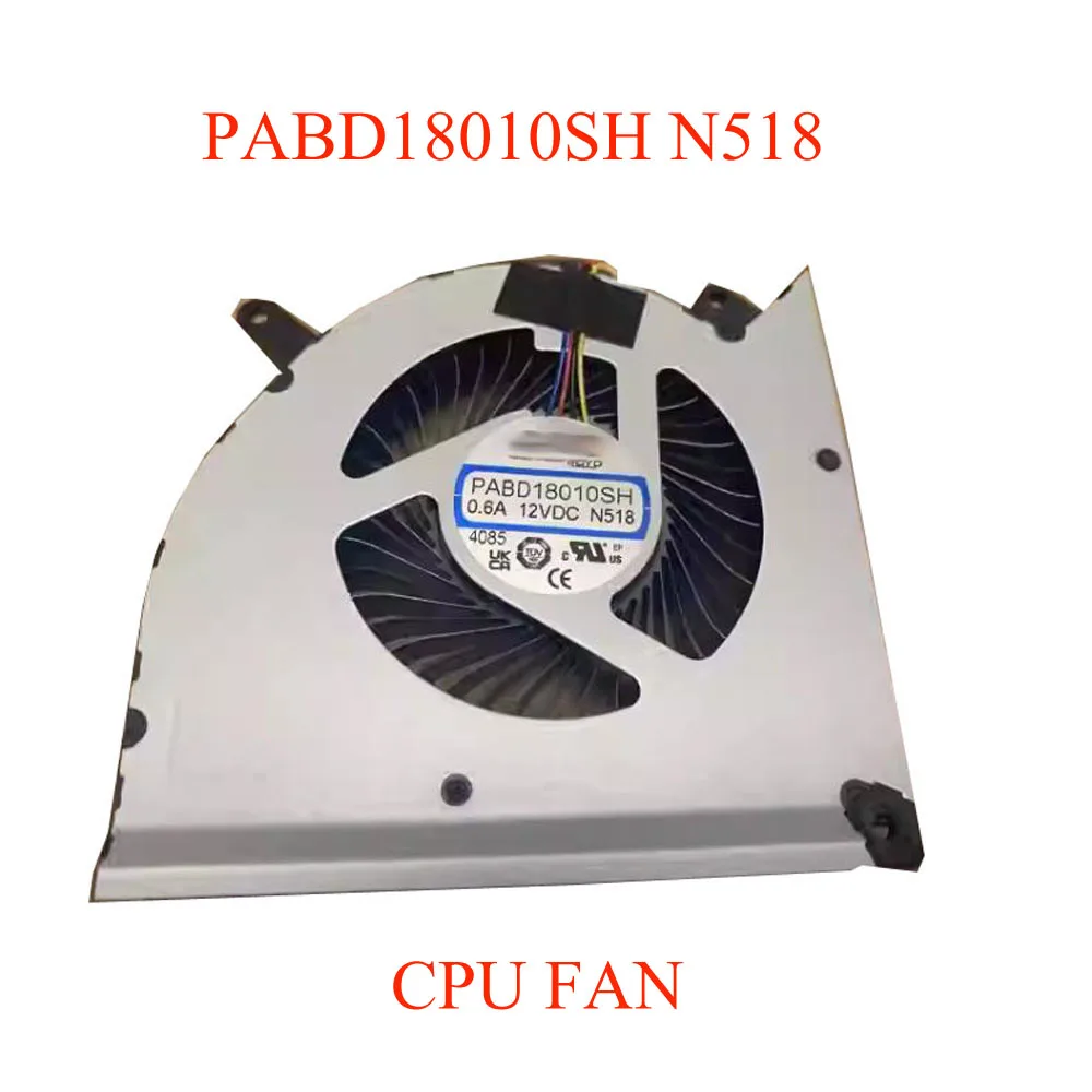 Laptop CPU GPU Fan For PABD18010SH 0.6A 12VDC N518 PABD18010SH 0.6A 12VDC N519 Black New