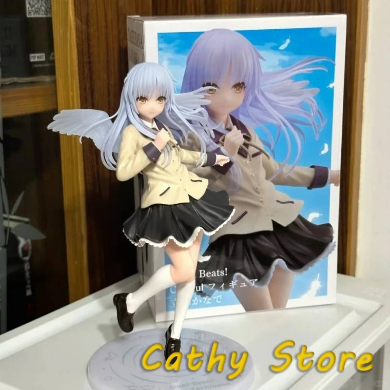 

18cm Original Taito Coreful Angel Beats Anime Figure Tenshi Tachibana Kanade School Uniform Model Desktop Decor Collect Toy Gift