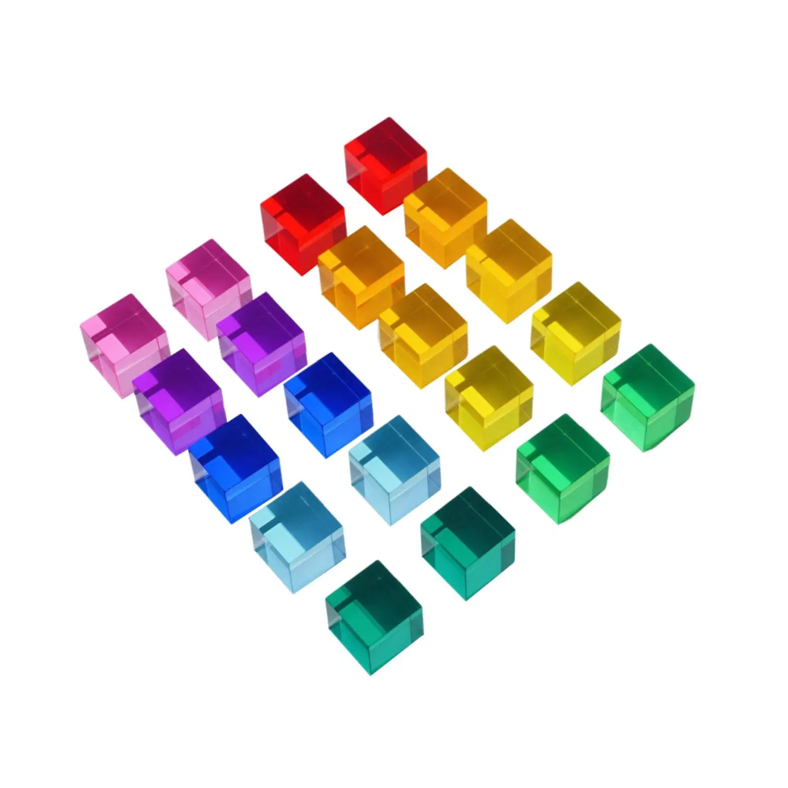 Rainbow Acrylic Building Blocks for Kids Colorful Transparent Stacking Toy Set Smooth Creative Educational Blocks for Hand Eye