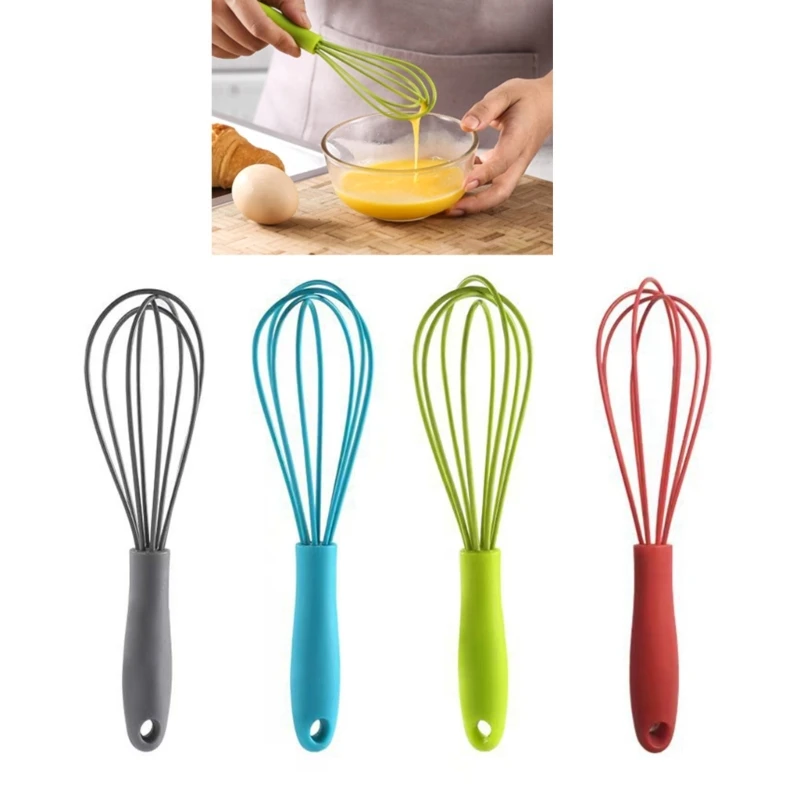 Portable Silicone Eggs Mixer Slip Resistant Eggs Beater Durable Eggs Frothers Cream Foam Maker Silicone Eggs Whiskers