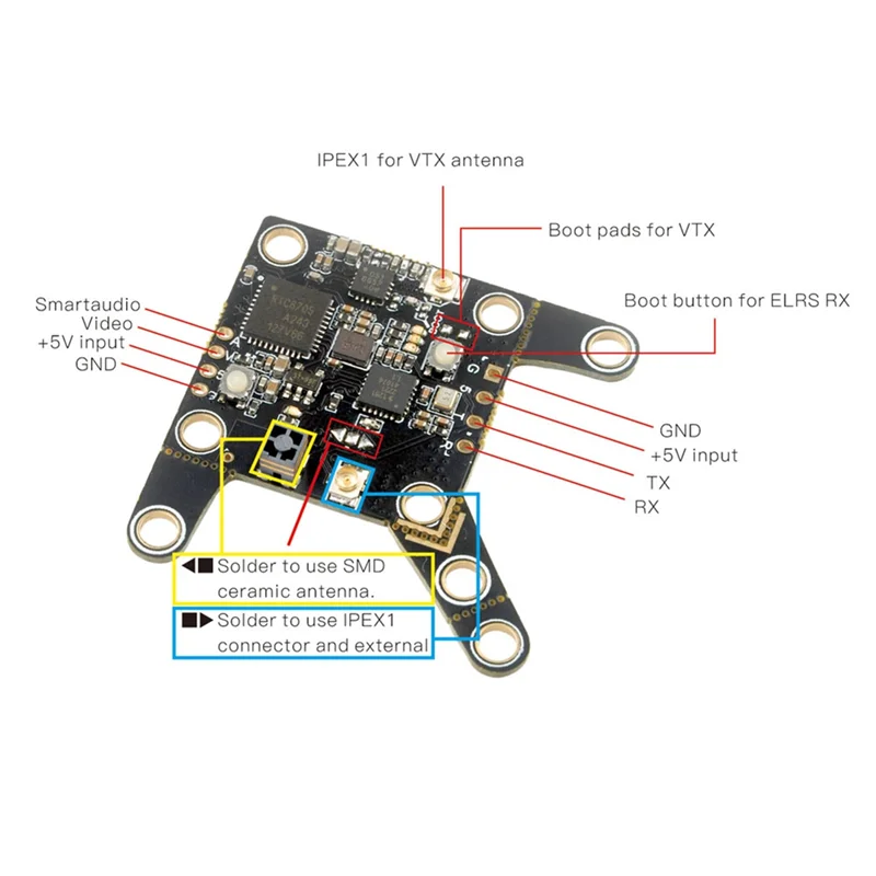 AY14 -Modulo AIO Fyujon V2.0 2IN1 integrato nel ricevitore EP ELRS 2.4Ghz e Openvtx