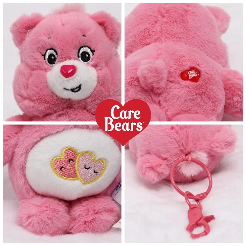 15cm Authentic Care Bear Vocal Plush Small Pendant Keychain School Bag Hanging Doll Ornament Christmas Birthday Gifts For Kids