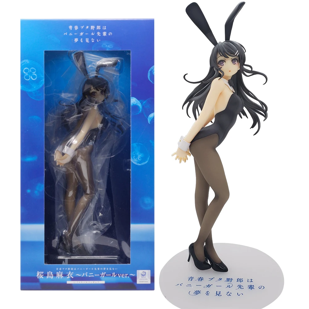 25CM Anime Seishun Buta Yarou wa Bunny Girl Senpai no Yume wo Minai Sakurajima Mai Figur 1/7 Bunny Girl ver Puppe und ys Aktion