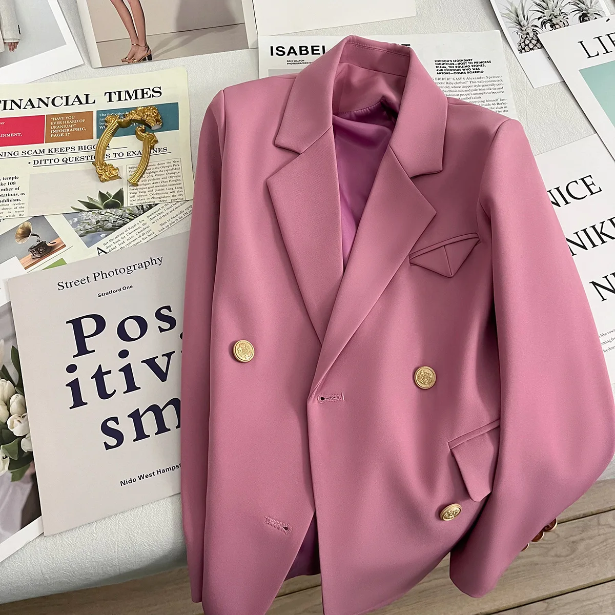 Spring clothes 2023 casual loose blazer suit long sleeve jacket women coat female