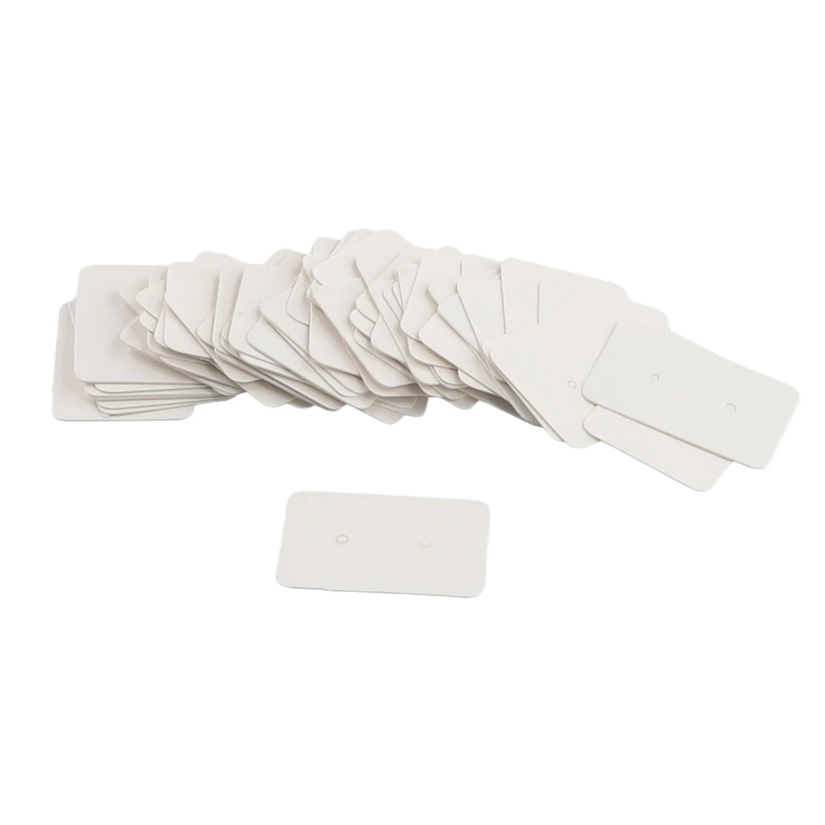 50PCS Small Blank Kraft Paper Ear Studs Earring Display Cards Price Label Tag Jewelry Cards Holder, 3.5 x 2.5cm (White)