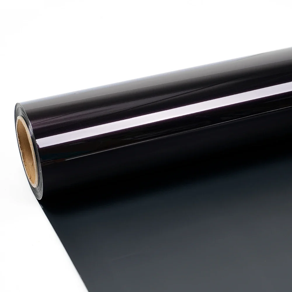 2025 Auto Wrap1.52*17m Roll PET Liner Glossy Metallic Dark Purple Car Color Changing  Gentian Violet Car Wrap Film