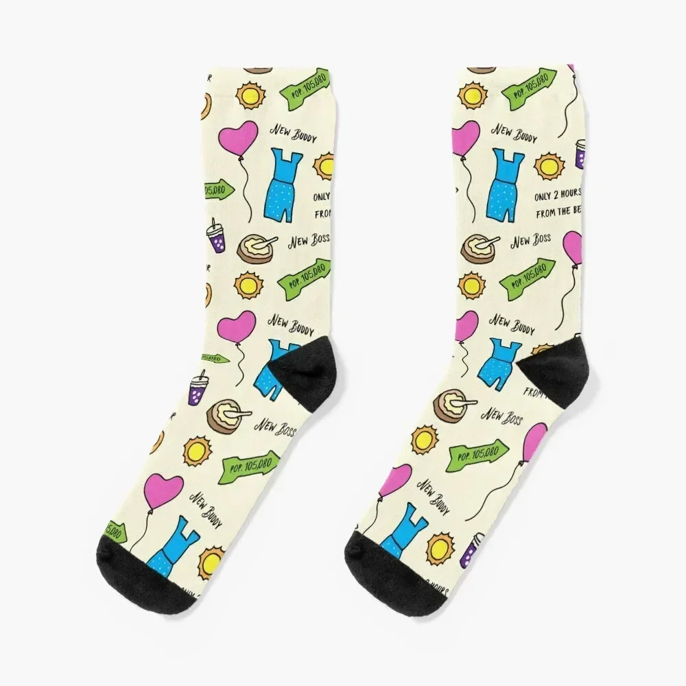 West Covina design inspired by Crazy Ex-Girlfriend Socks bright garter hiphop Boy Socks Women's